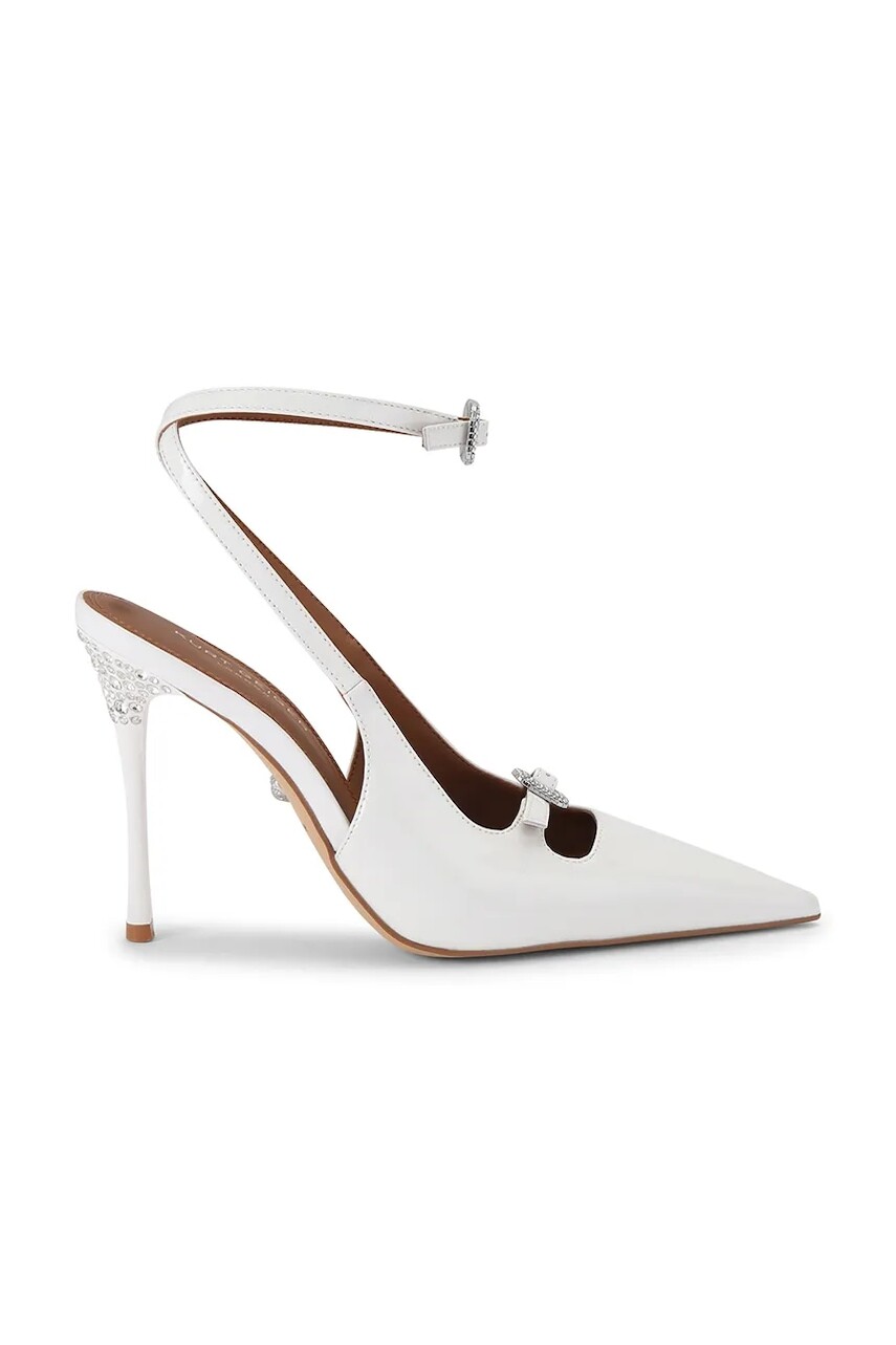 Kurt Geiger London obuv s ihličkovým opätkom kožená Buckle Point Court White