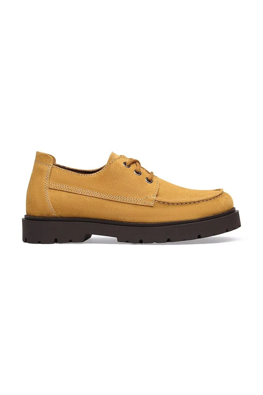 Birkenstock poltopánky semišové Highwood Moc Lace Suede Leather