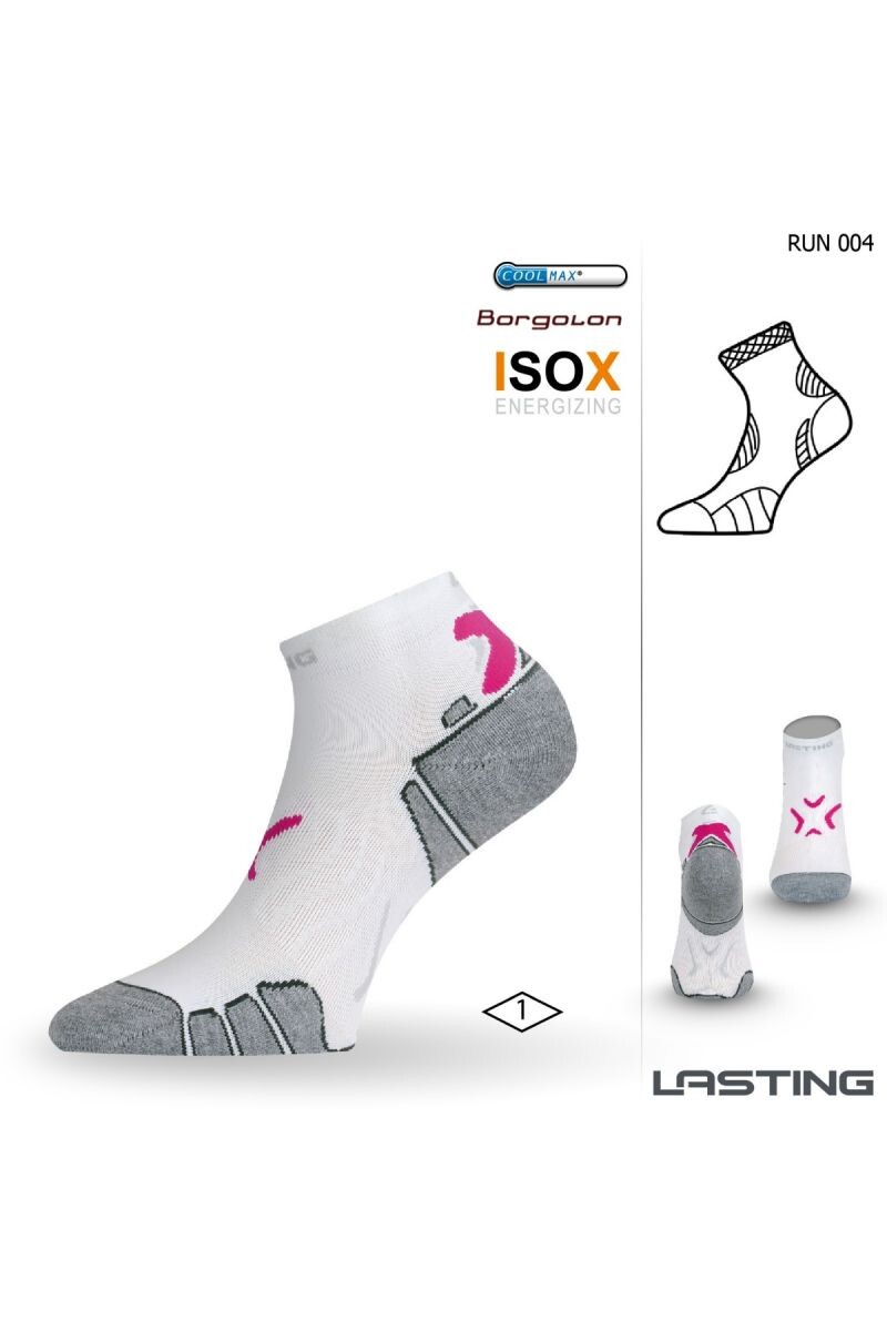 Lasting RUN 004 biela bežecké ponožky Veľkosť: (42-45) L
