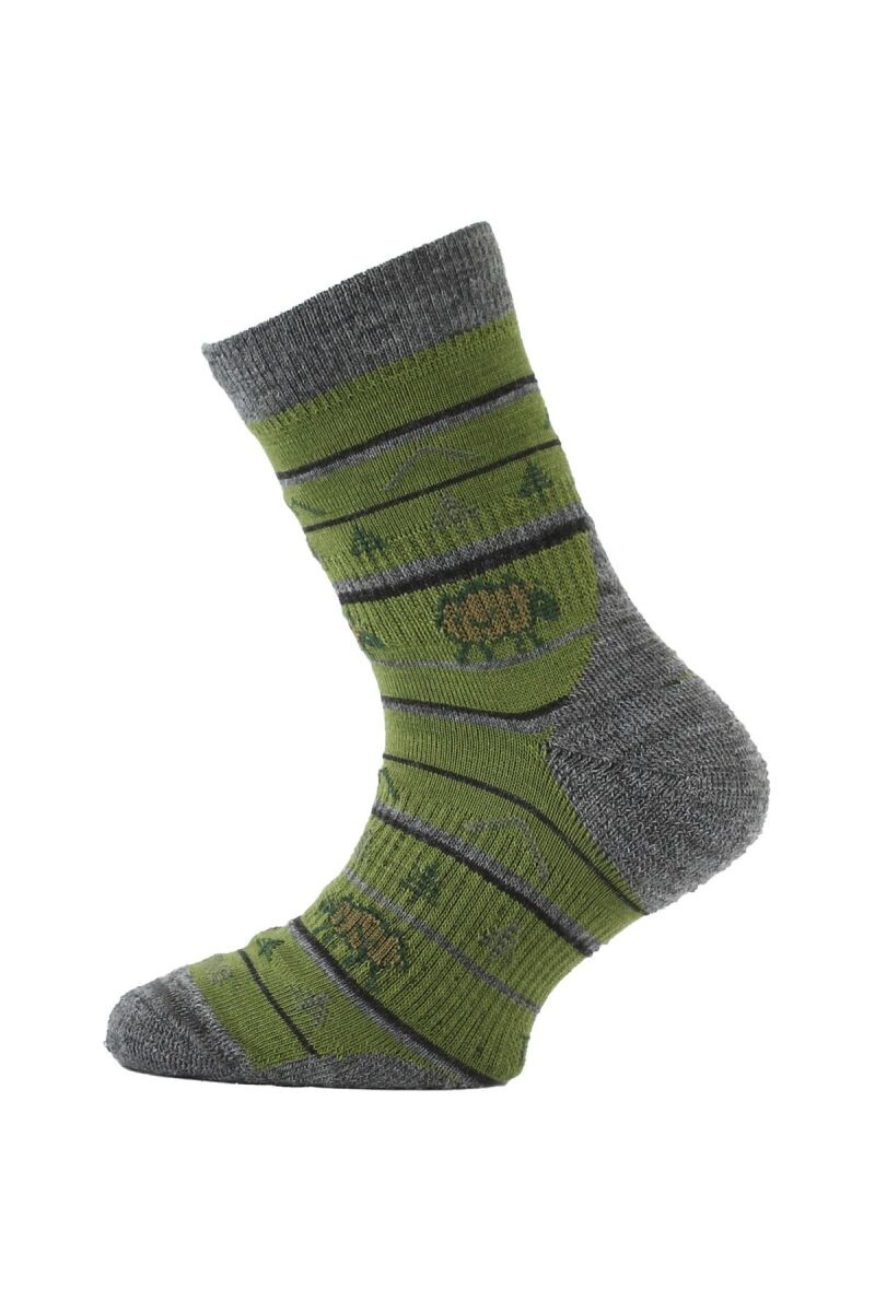 Lasting TJL detské merino ponožky zelené Veľkosť: (34-37) S