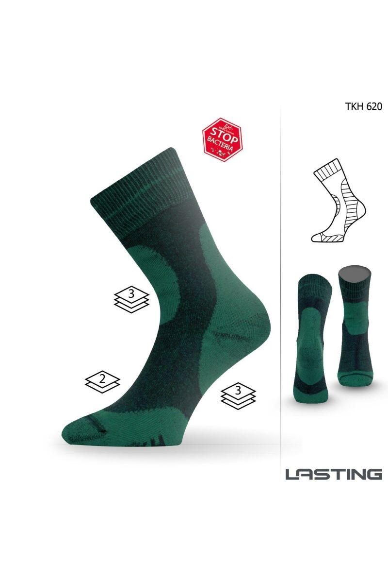 Lasting TKH 620 zelené zimné ponožky z ióny striebra Veľkosť: (42-45) L