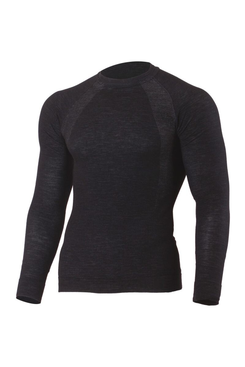 Lasting WAPOL 9090 čierne pánske merino tričko Veľkosť: S/M