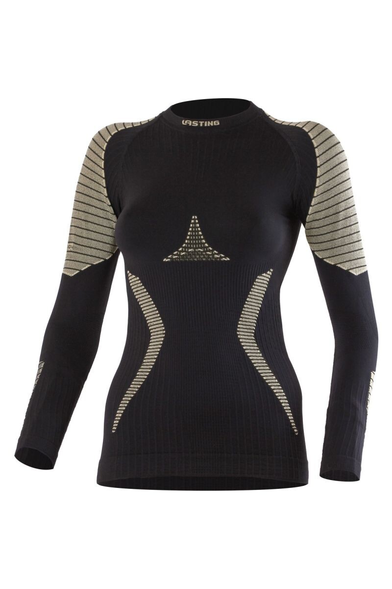 Lasting WERELA 9070 čierne dámske merino tričko Veľkosť: L/XL