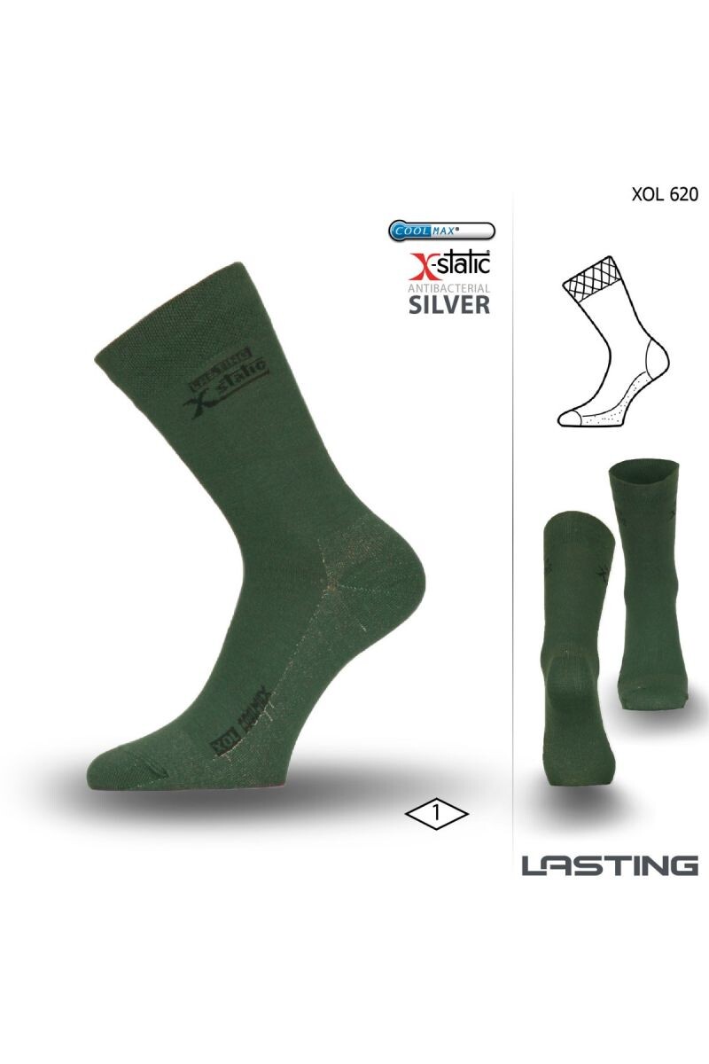 Lasting XOL 620 zelená turistická ponožka Veľkosť: (38-41) M
