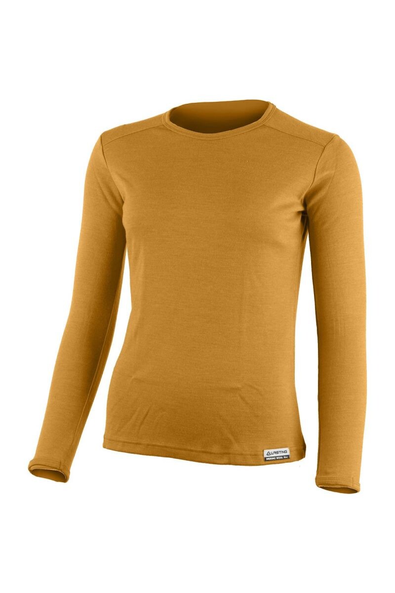 Lasting BELA 2424 horčicová dámska merino mikina Veľkosť: XL