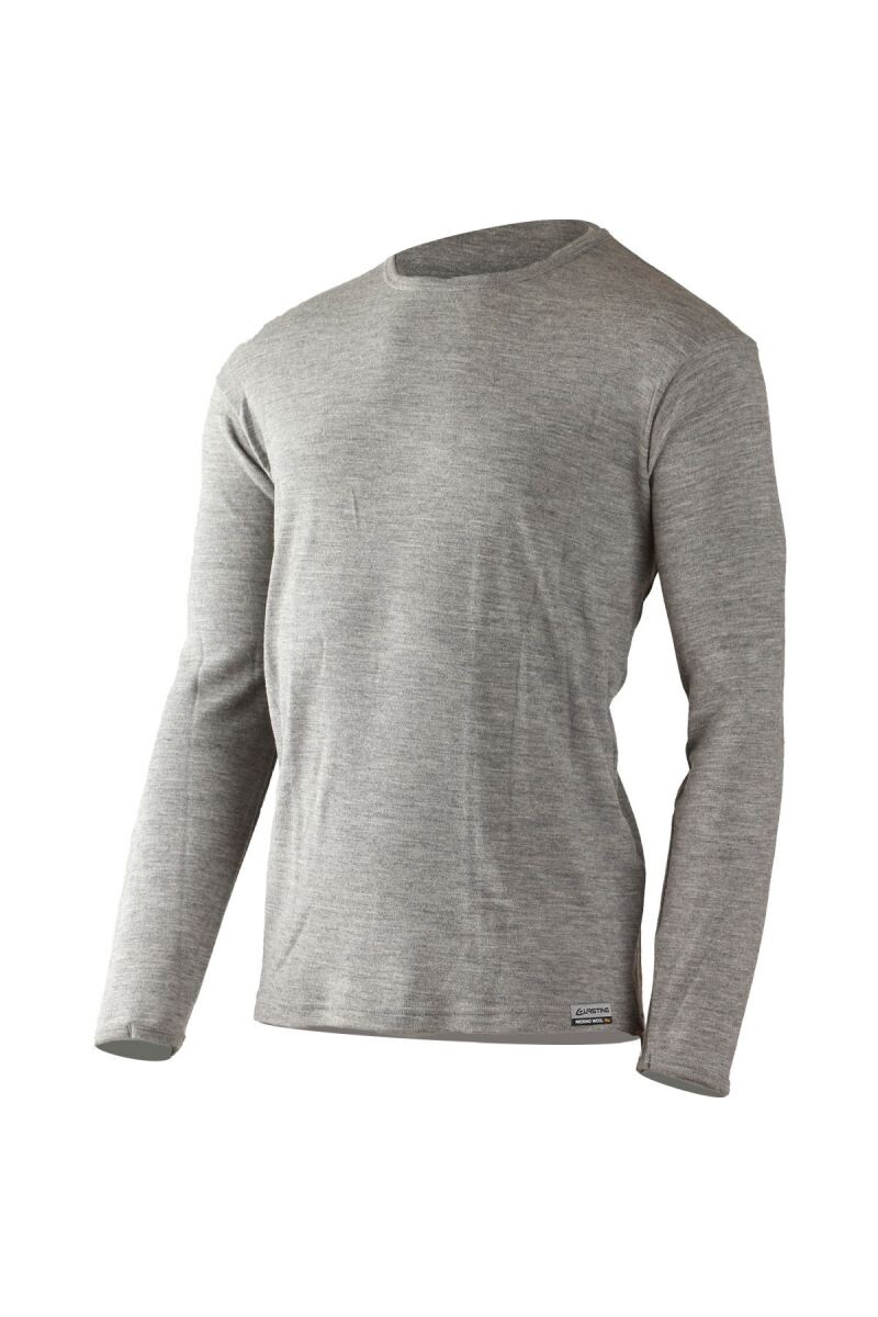 Lasting BELO 8484 šedá pánska merino mikina Veľkosť: XL