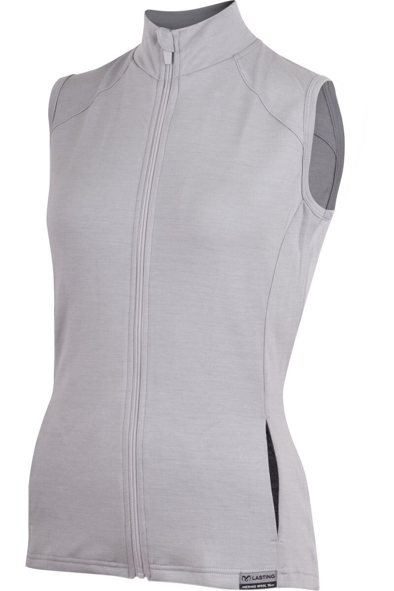 Lasting WESA 8383 sivá dámska merino vesta Veľkosť: M