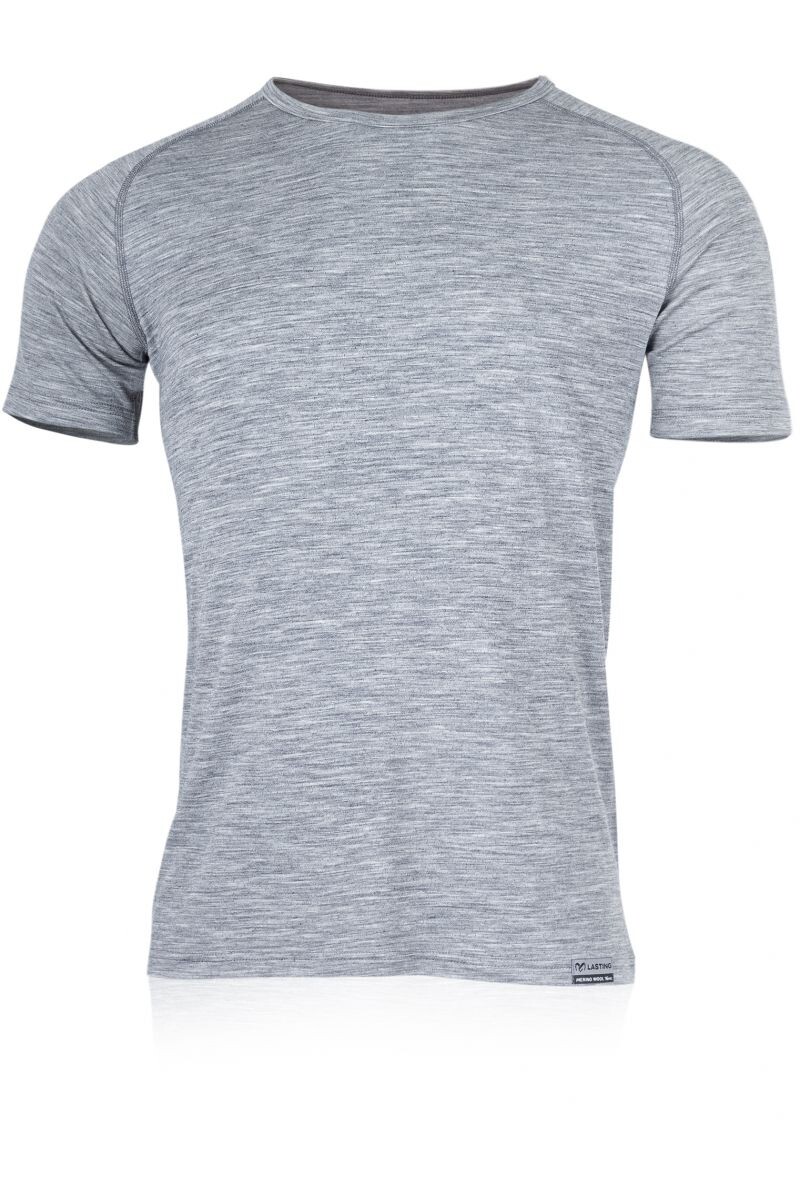 Lasting TRIGON 8484 šedé pánske merino tričko Veľkosť: L
