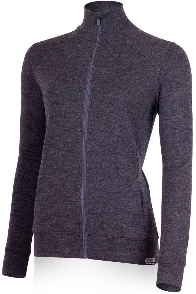 Lasting SARMINA 8168 sivá dámska merino mikina Veľkosť: XS