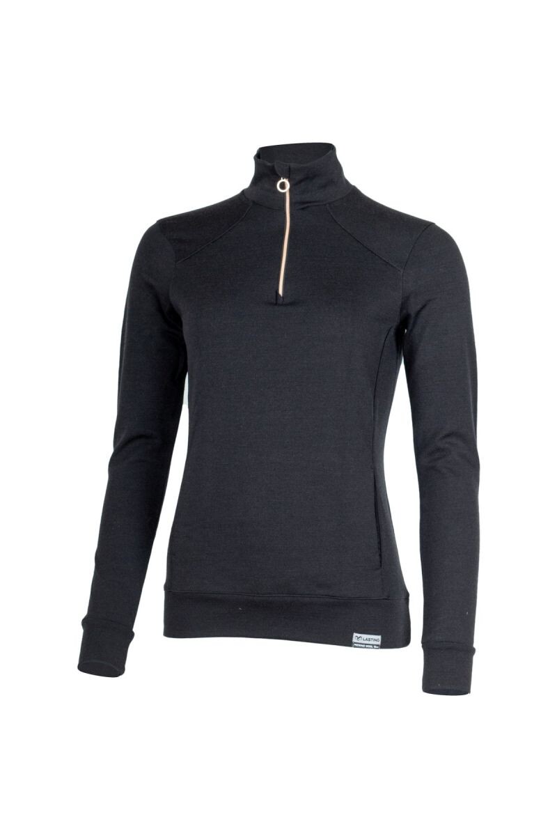 Lasting WARMINA C909 čierna dámska merino mikina Veľkosť: S