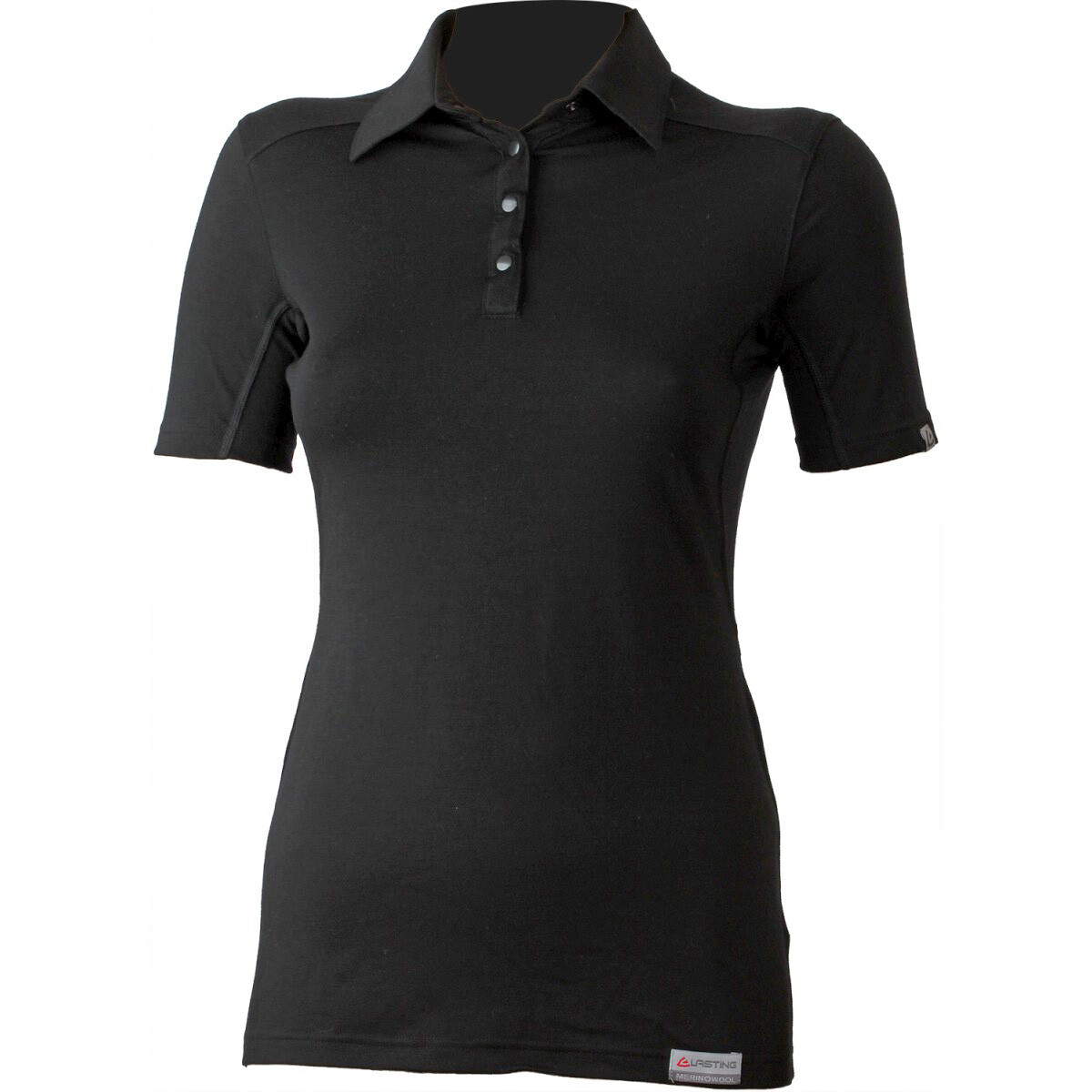 Lasting ALISA 9090 čierna dámska merino polo košeľa Veľkosť: L