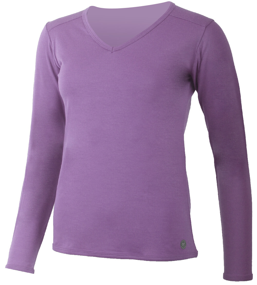 Lasting EVA 4242 fialové dámske merino tričko s výstrihom Veľkosť: L