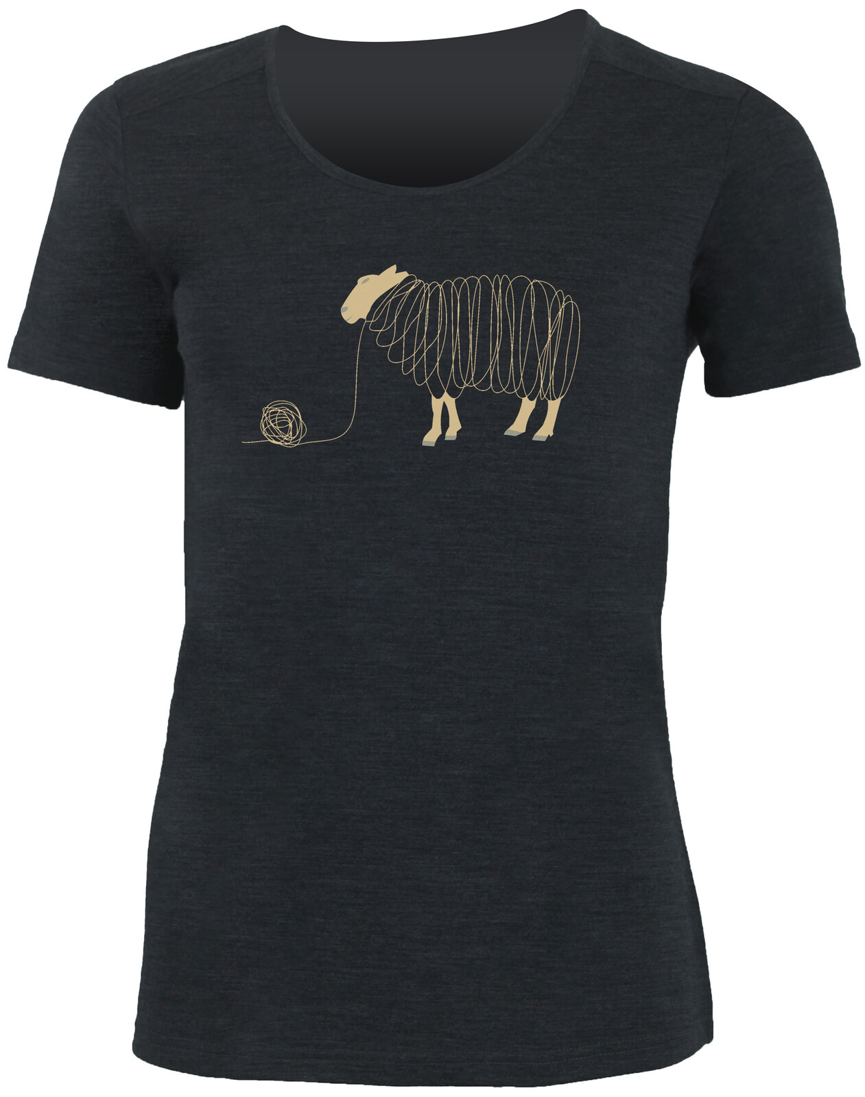 Lasting dámske merino tričko CENA 9090 čierne s tlačou Veľkosť: 2XL