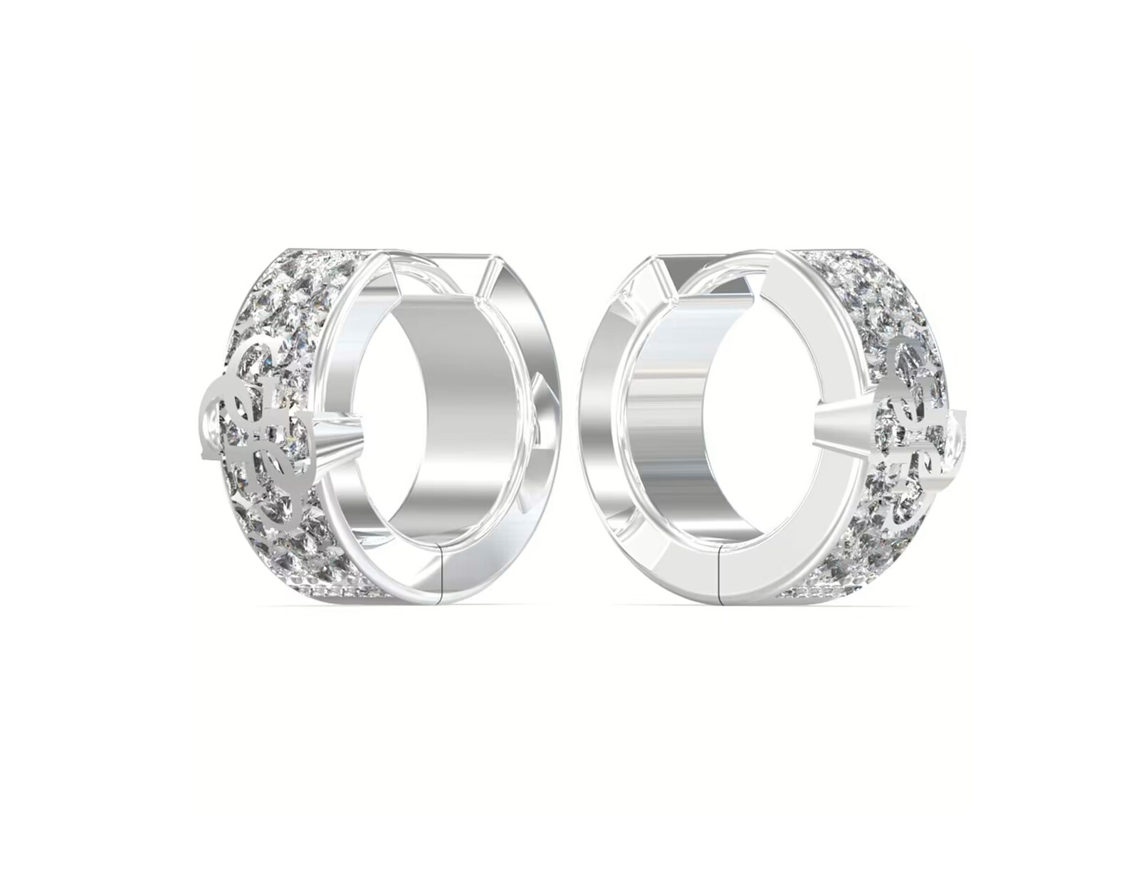 Guess Elegantné oceľové kruhy 4G Forever JUBE03283JWRH