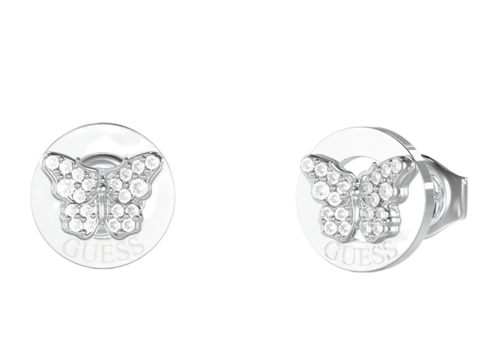 Guess Pôvabné oceľové náušnice Motýliky Chrysalis JUBE06136JWRHT/U