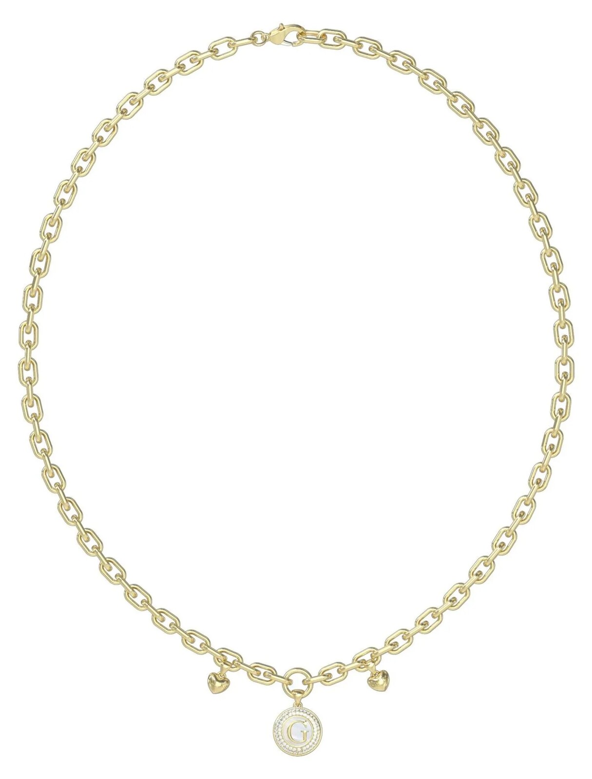 Guess Pozlátený náhrdelník s perleťou G Talisman JUBN06196JWYGT/U