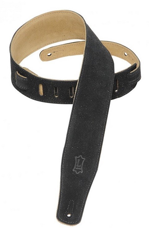 Levy's Levys MS26 Suede Leather Guitar Strap, Black