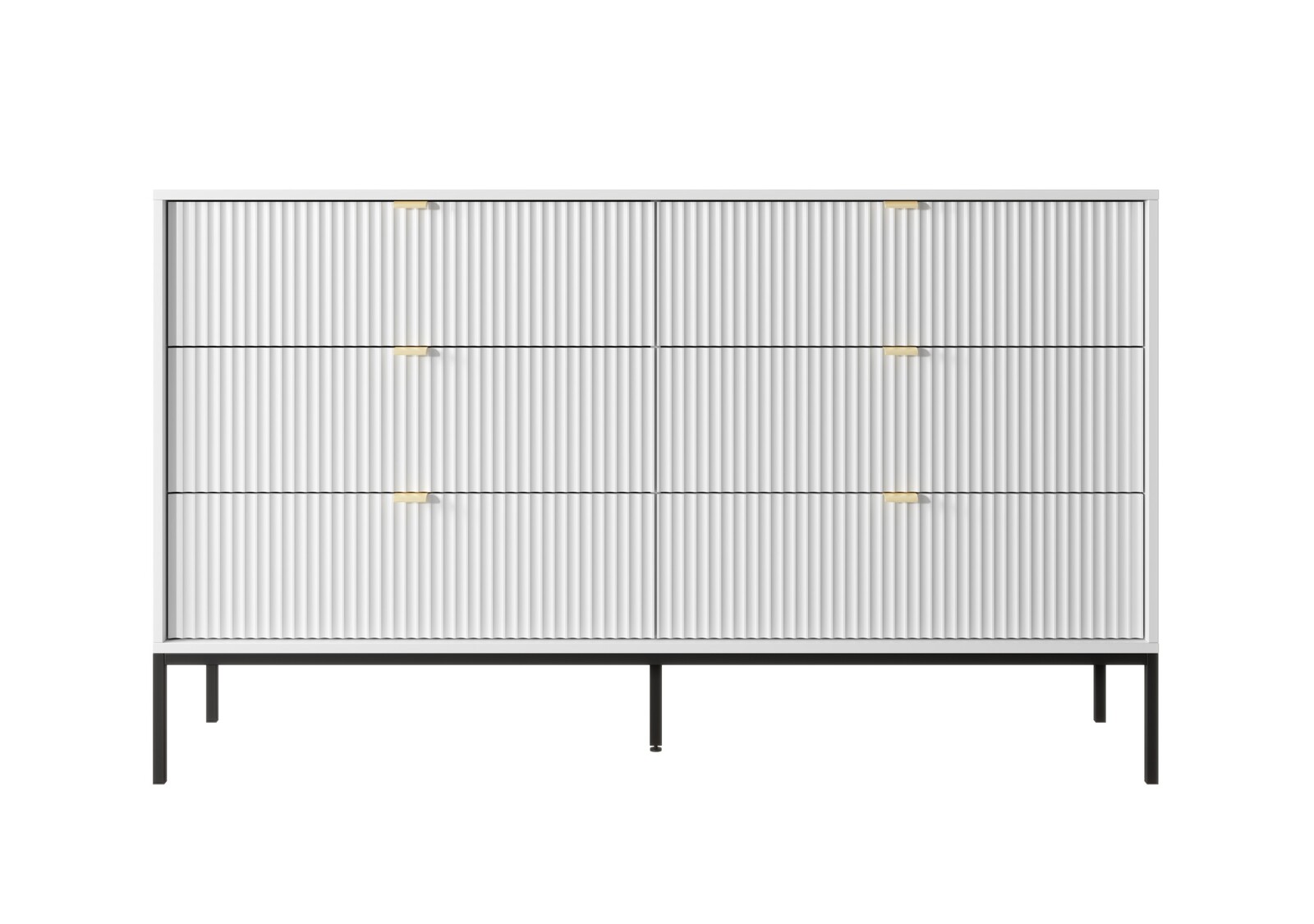 Komoda Nova 154 cm so zásuvkami biela/čierna