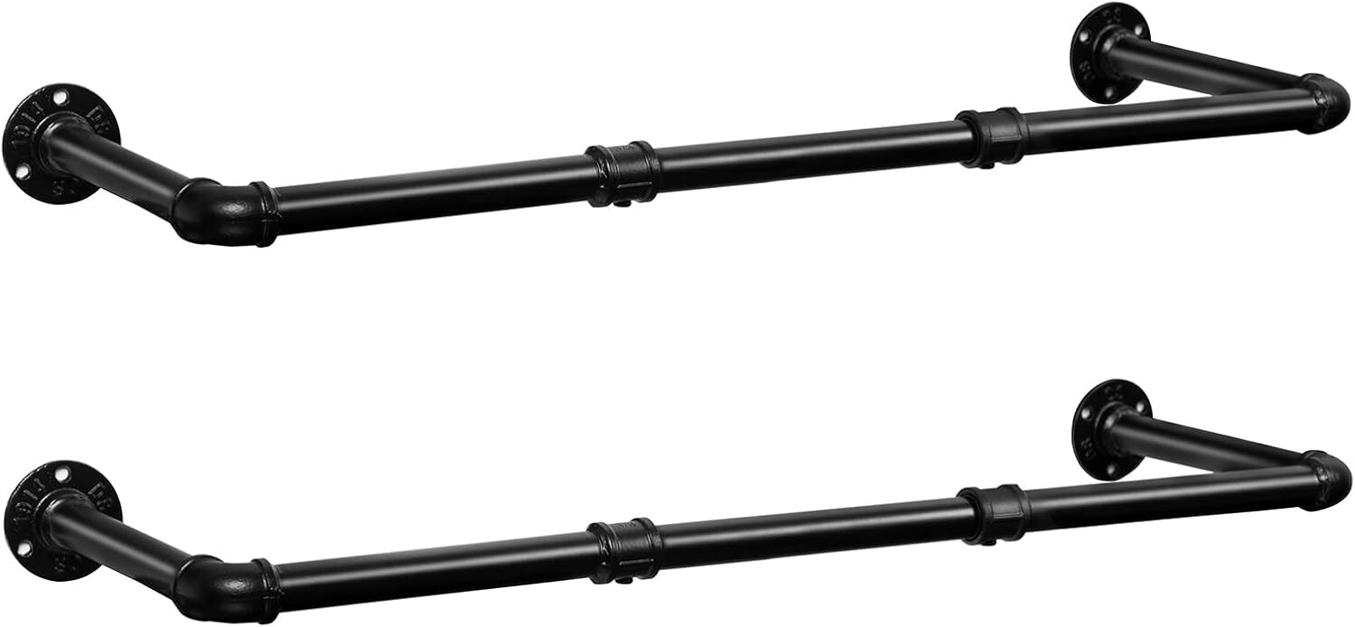 Sada 2 ks nástěnných věšáků Asha 100 cm černá