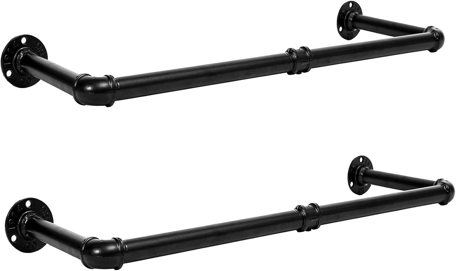 Sada 2 ks nástěnných věšáků Asha 80 cm černá