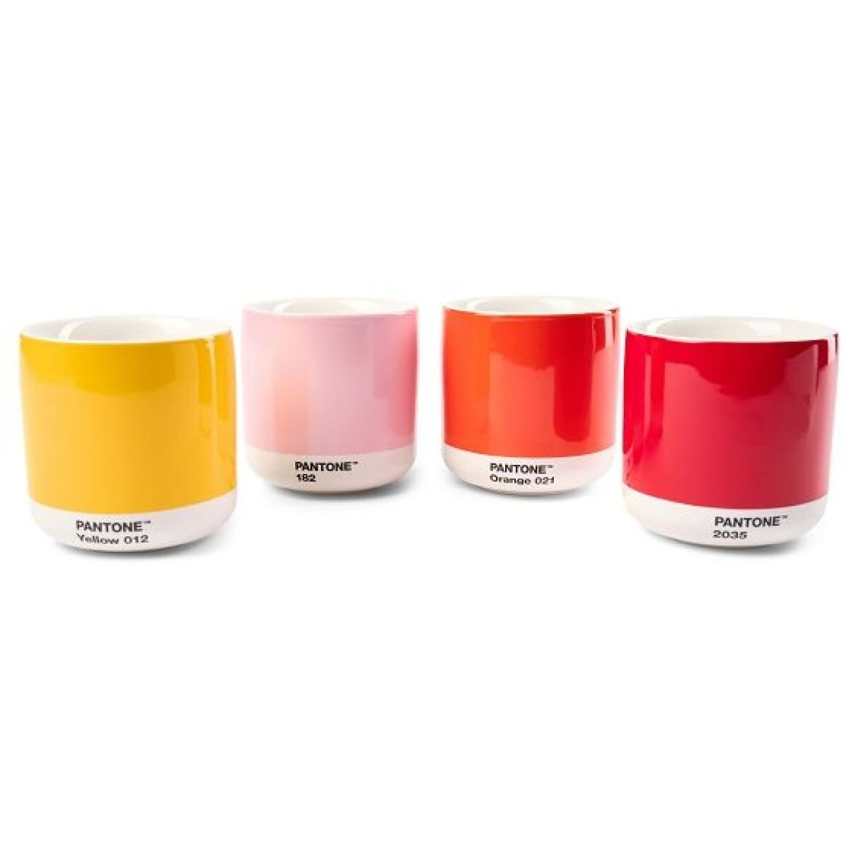 PANTONE Latte termo hrnček set 4ks - Yellow, Red, Orange, Light Pink