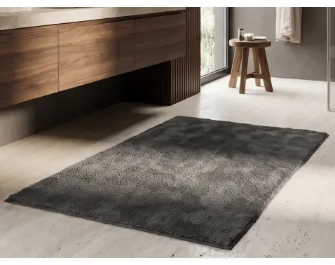 Kúpeľňová predložka 50x80 cm, antracitová, sherpa fleece%