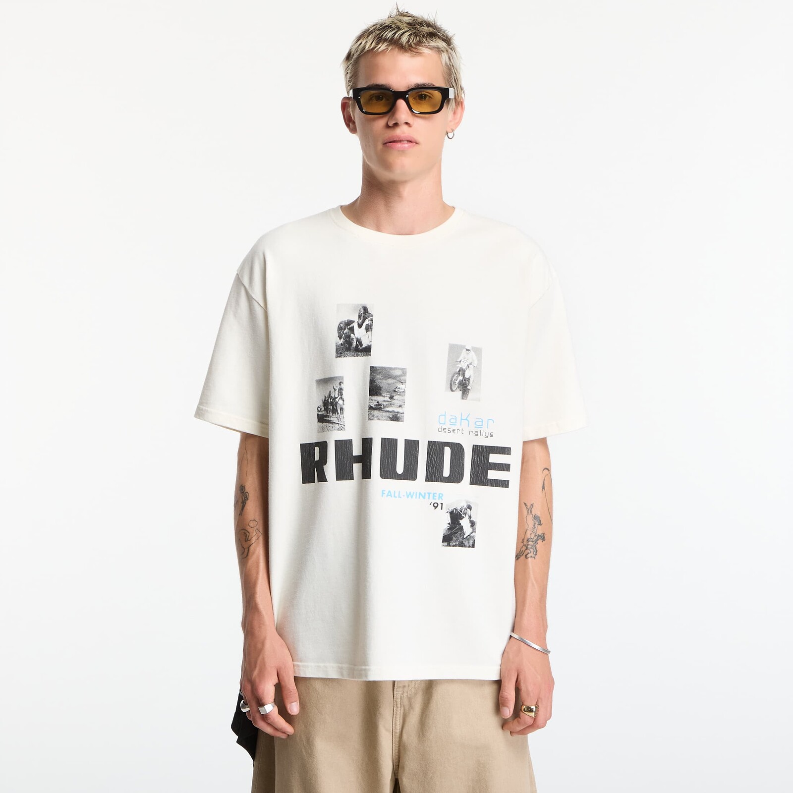 Tričko Rhude Winter 91 Rallye Tee Vintage White/ Black/ Blue M