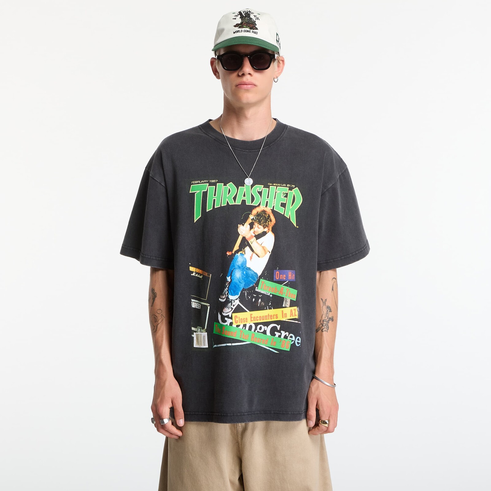 Tričko Thrasher February 1987 Vintage T-Shirt Black M