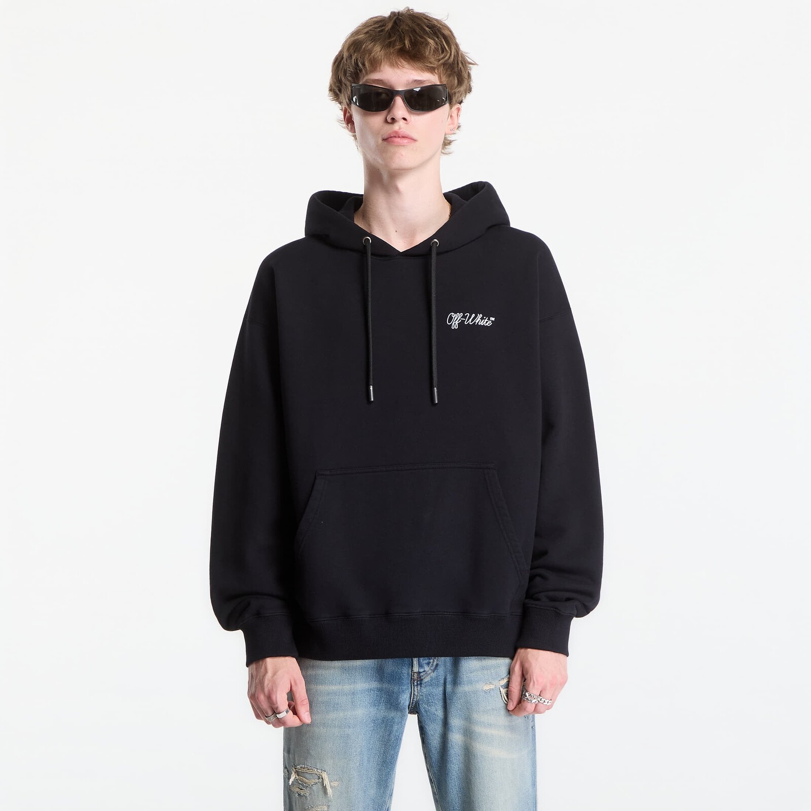 Mikina Off-White Script Logo Skate Hoodie UNISEX Black M