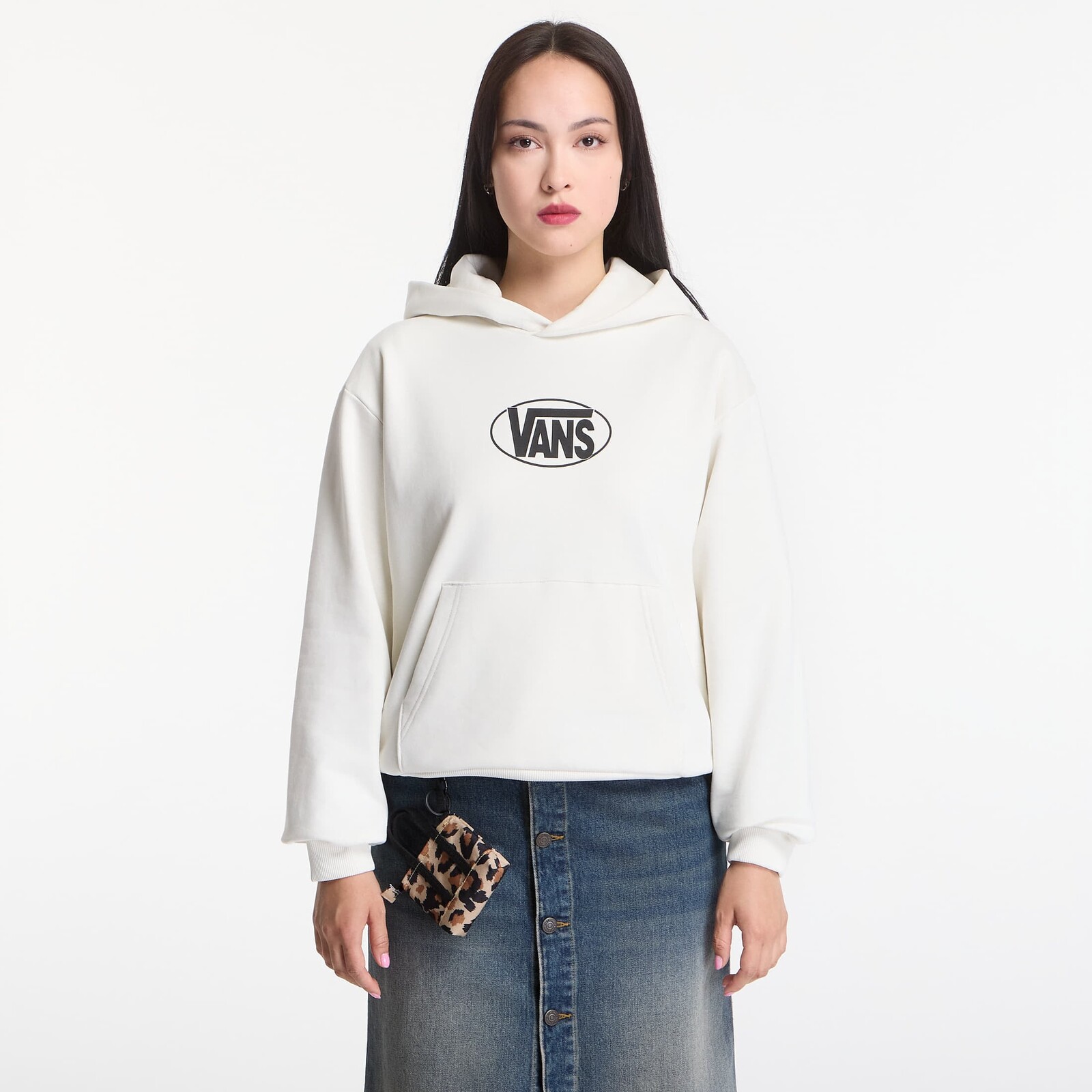 Mikina Vans Oval Logo Relaxed Pullover Marshmallow S