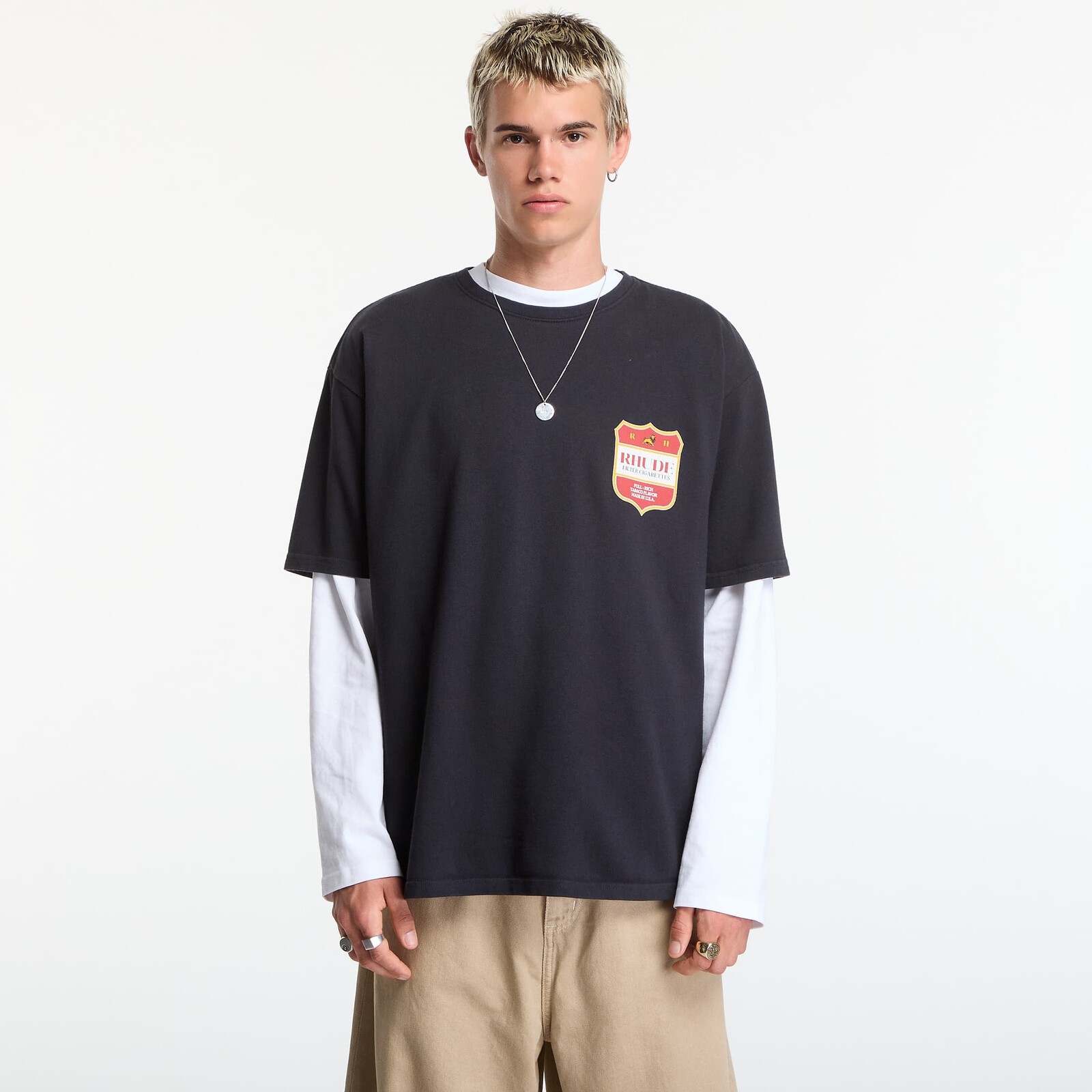 Tričko Rhude Filtaro Crest Tee Vintage Black/ Red/ Yellow M