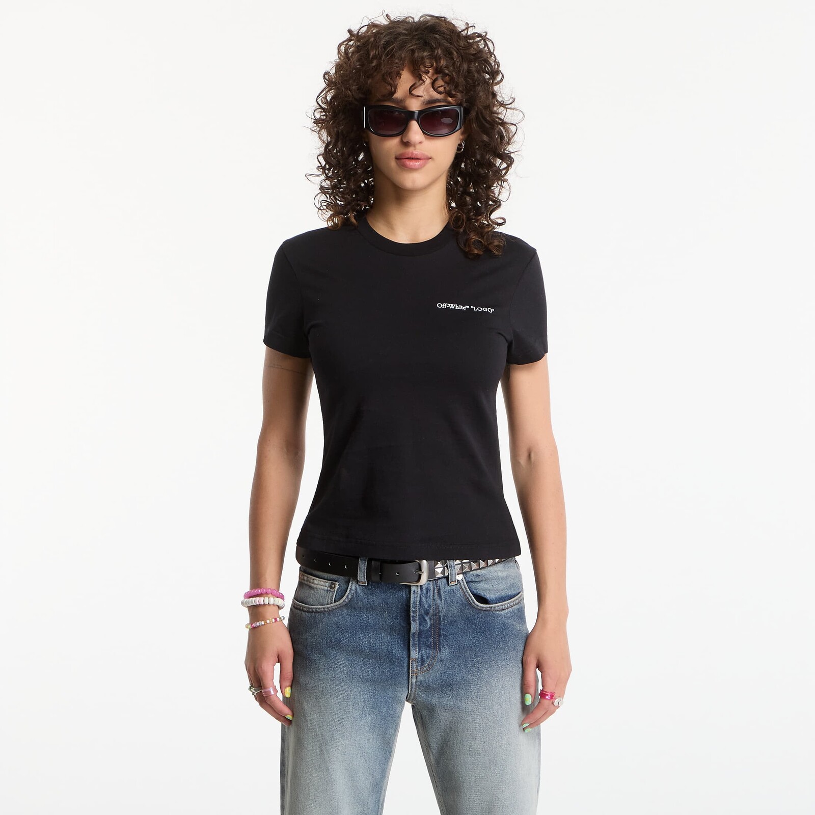 Tričko Off-White Logo Quote Fitted Tee Black M