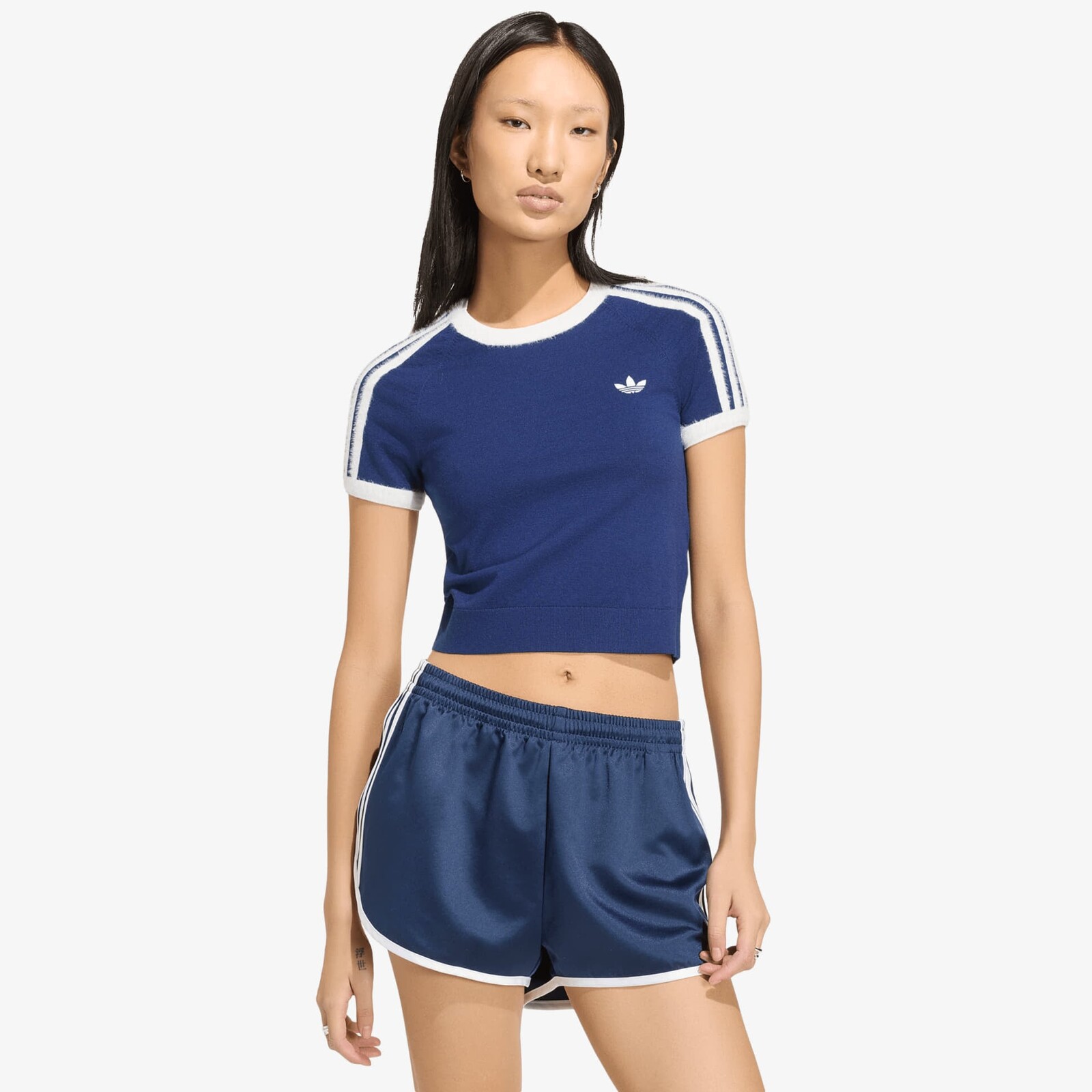 Tričko adidas Knitted T-Shirt Dark Blue/ White XL