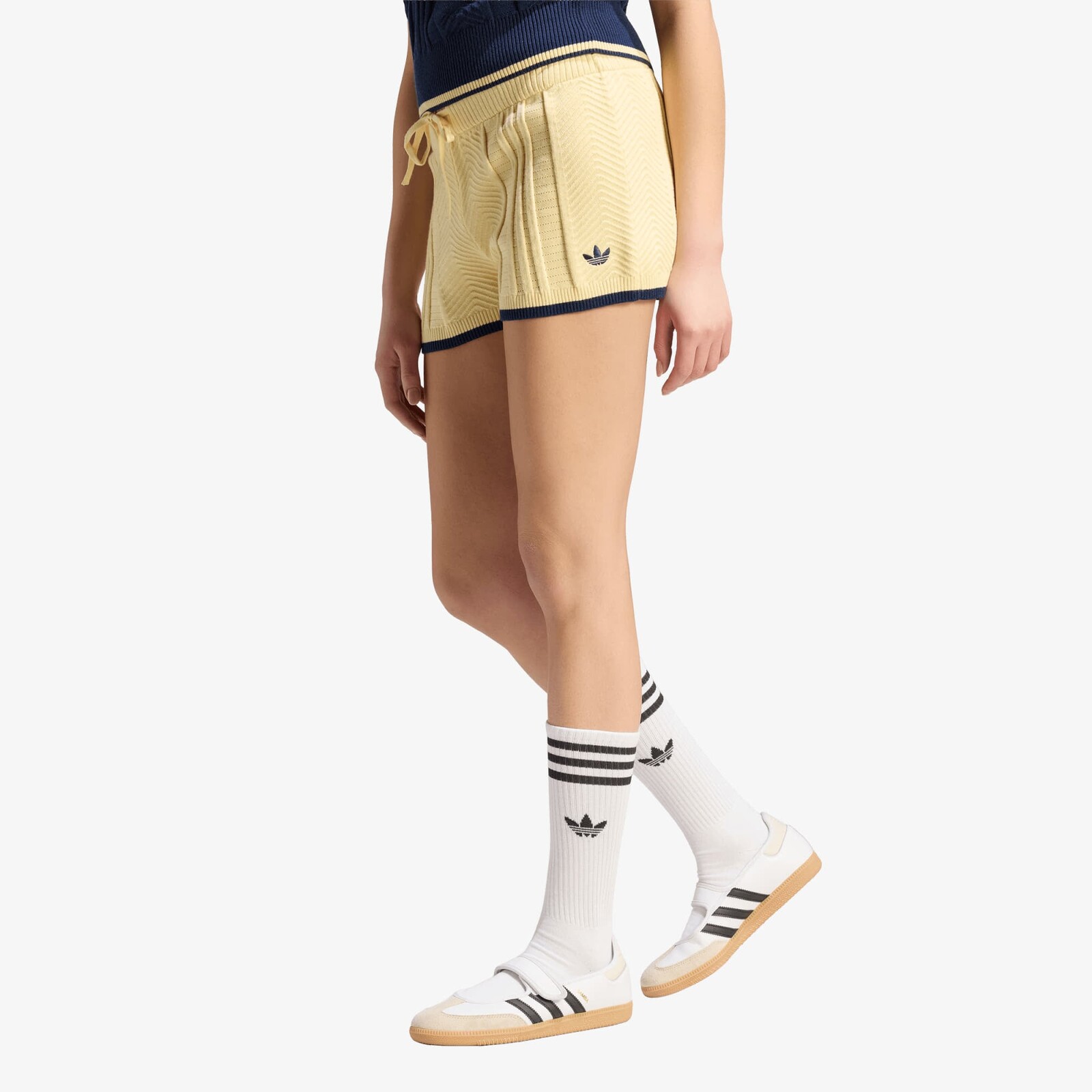 Šortky adidas Cable Knit Shorts Warm Vanilla XS