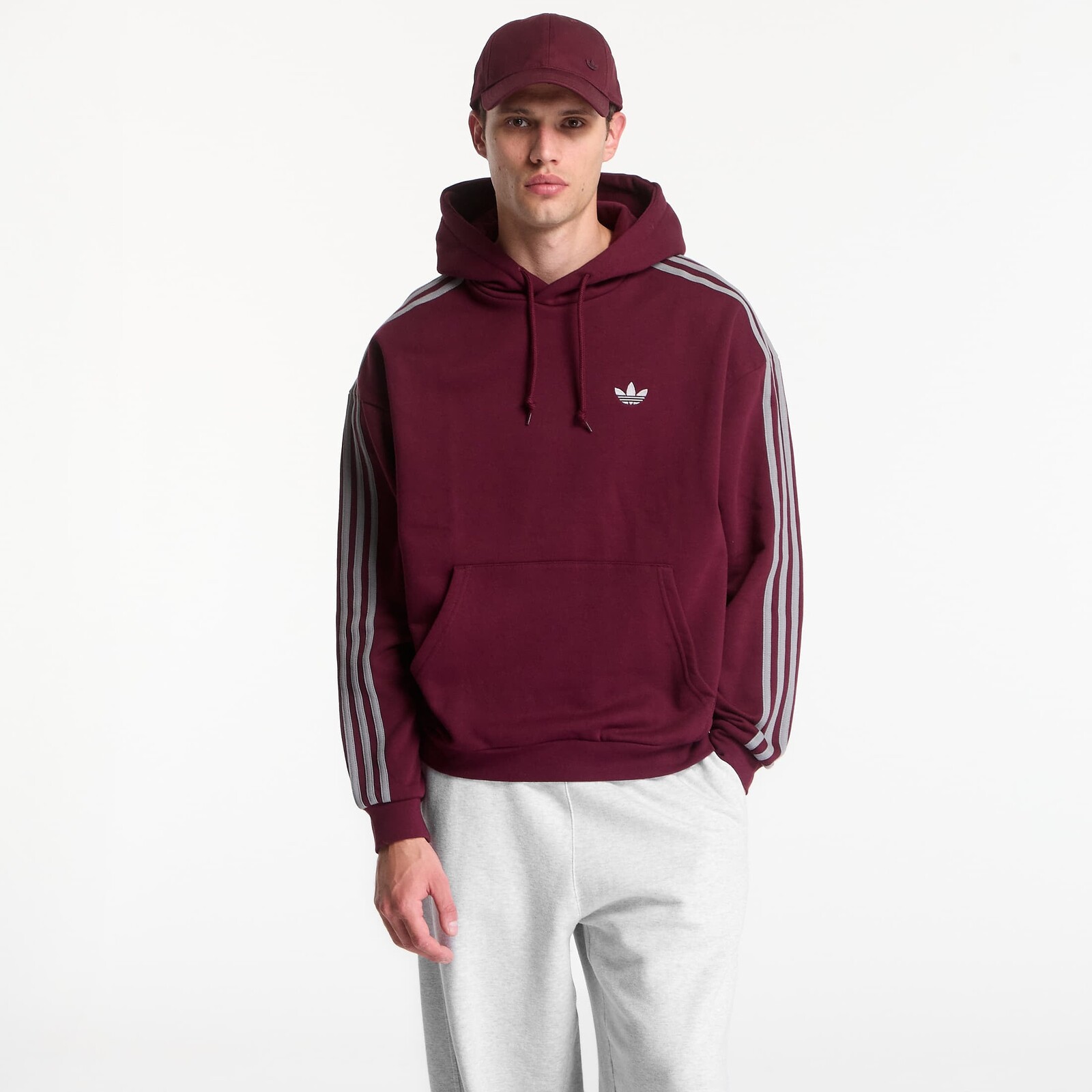 Mikina adidas Adicolor Classics 3-Stripes Hoody Maroon M
