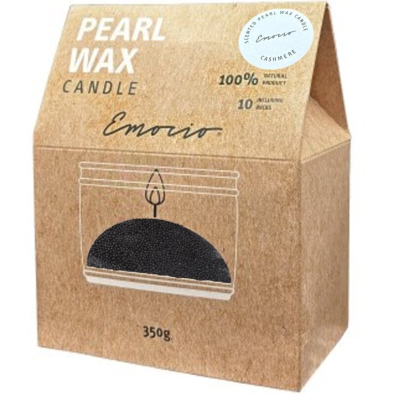 Emocio Pearl wax Cashmere Black vonná sviečka 350 g