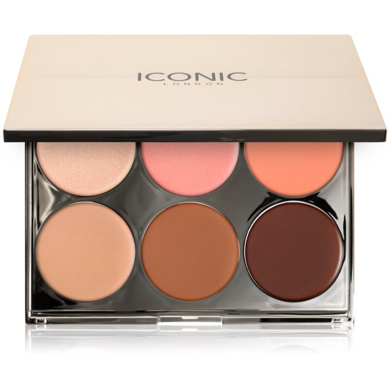 ICONIC London Multi-Use Cream Blush Bronze and Highlight Palette multifunkčná paleta na tvár 6x3.2 g