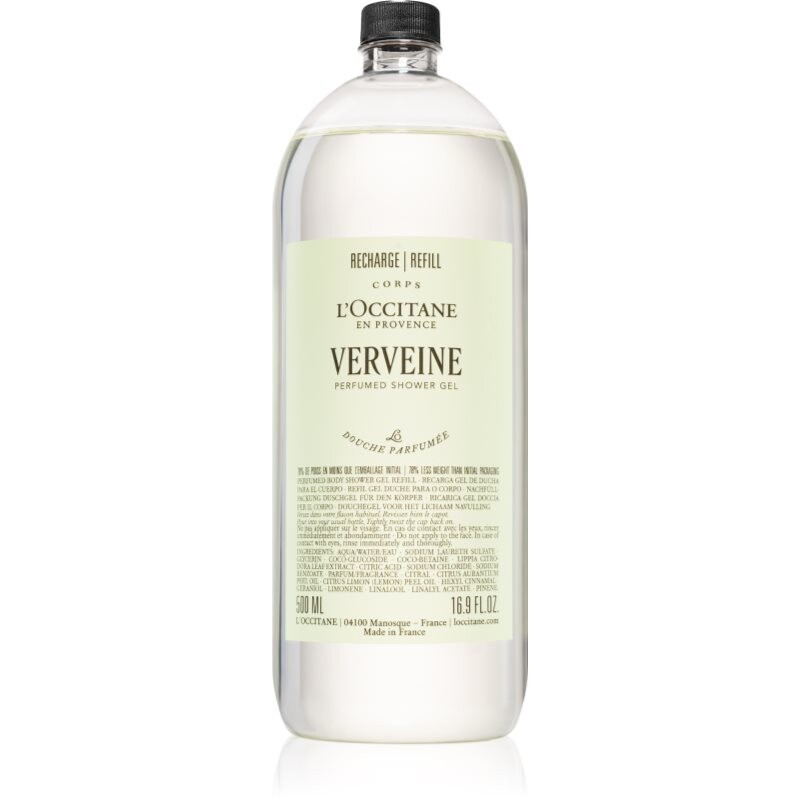 L’Occitane Verveine Perfumed Shower Gel sprchový gél náhradná náplň 500 ml