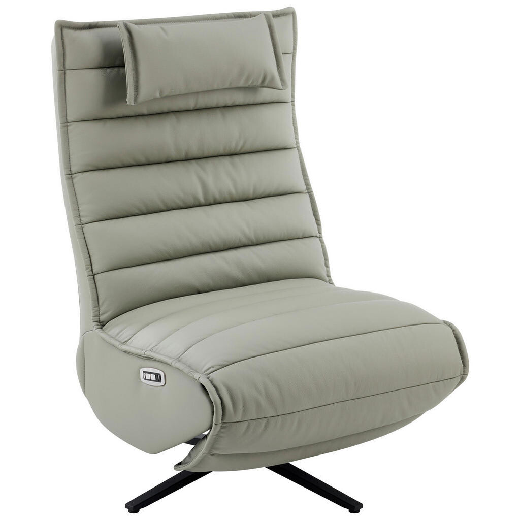 Stylife RELAXAČNÉ KRESLO, kov, textil, koža, sivá, čierna