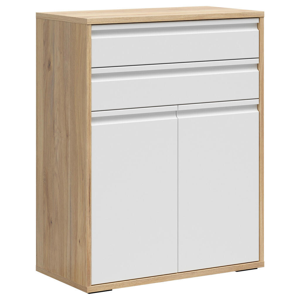 Carryhome KOMODA, biela, farba duba, 80/100/41 cm