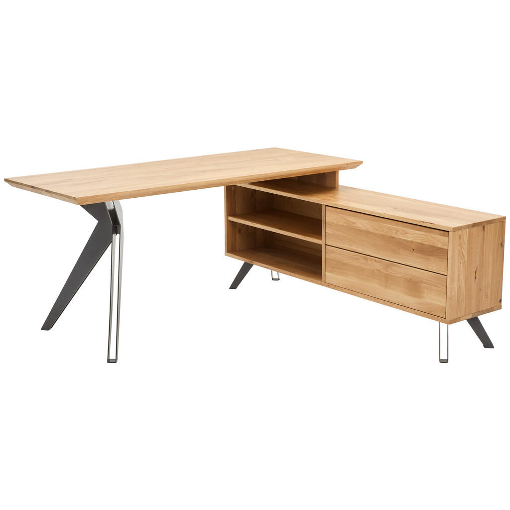 Linea Natura ROHOVÝ PÍSACÍ STÔL, farba duba, 160/160/75 cm