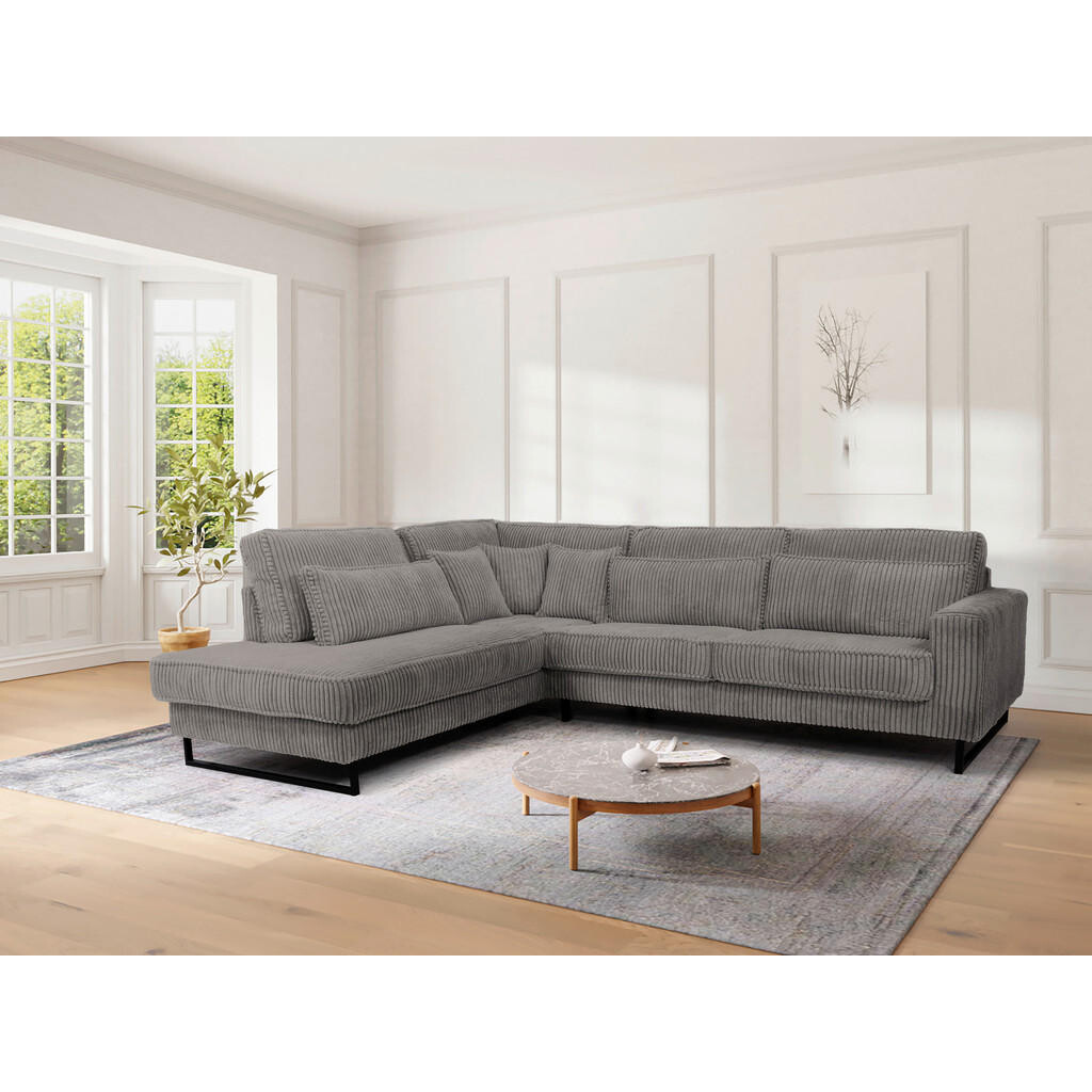 Livetastic ROHOVÁ SEDAČKA, textil, kompozitné drevo, sivá