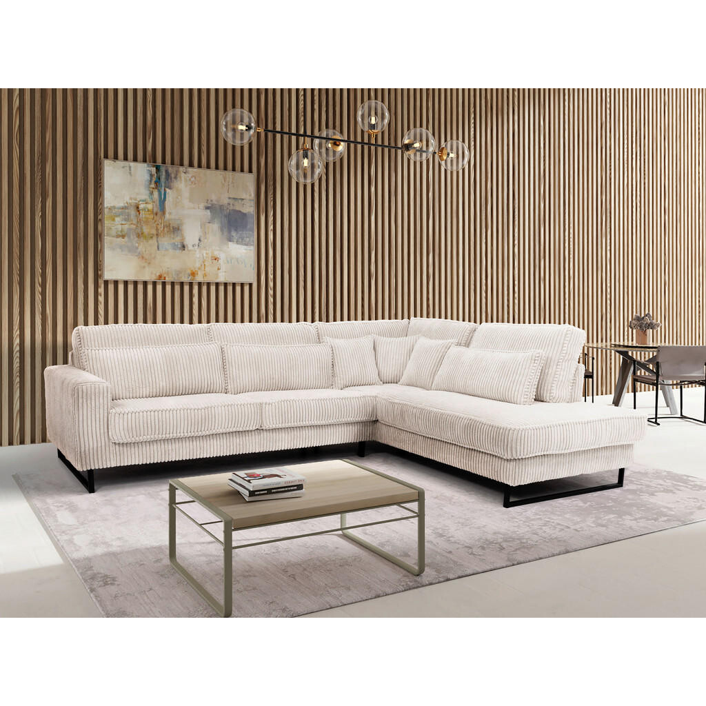 Livetastic ROHOVÁ SEDAČKA, textil, kompozitné drevo, krémová