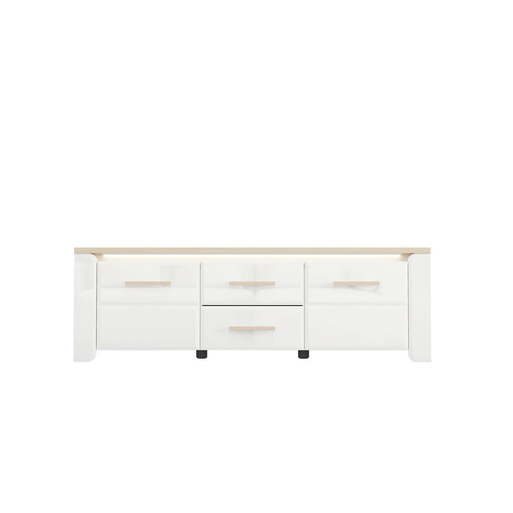 Carryhome SKRINKA POD TV, biela, dub bianco, 154/49,5/40 cm