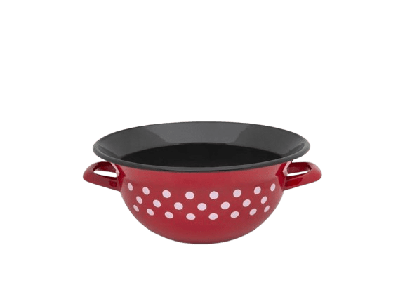 METALAC Misa s uškami 28 cm, červená, bodky, čierny vnútok 5 l
