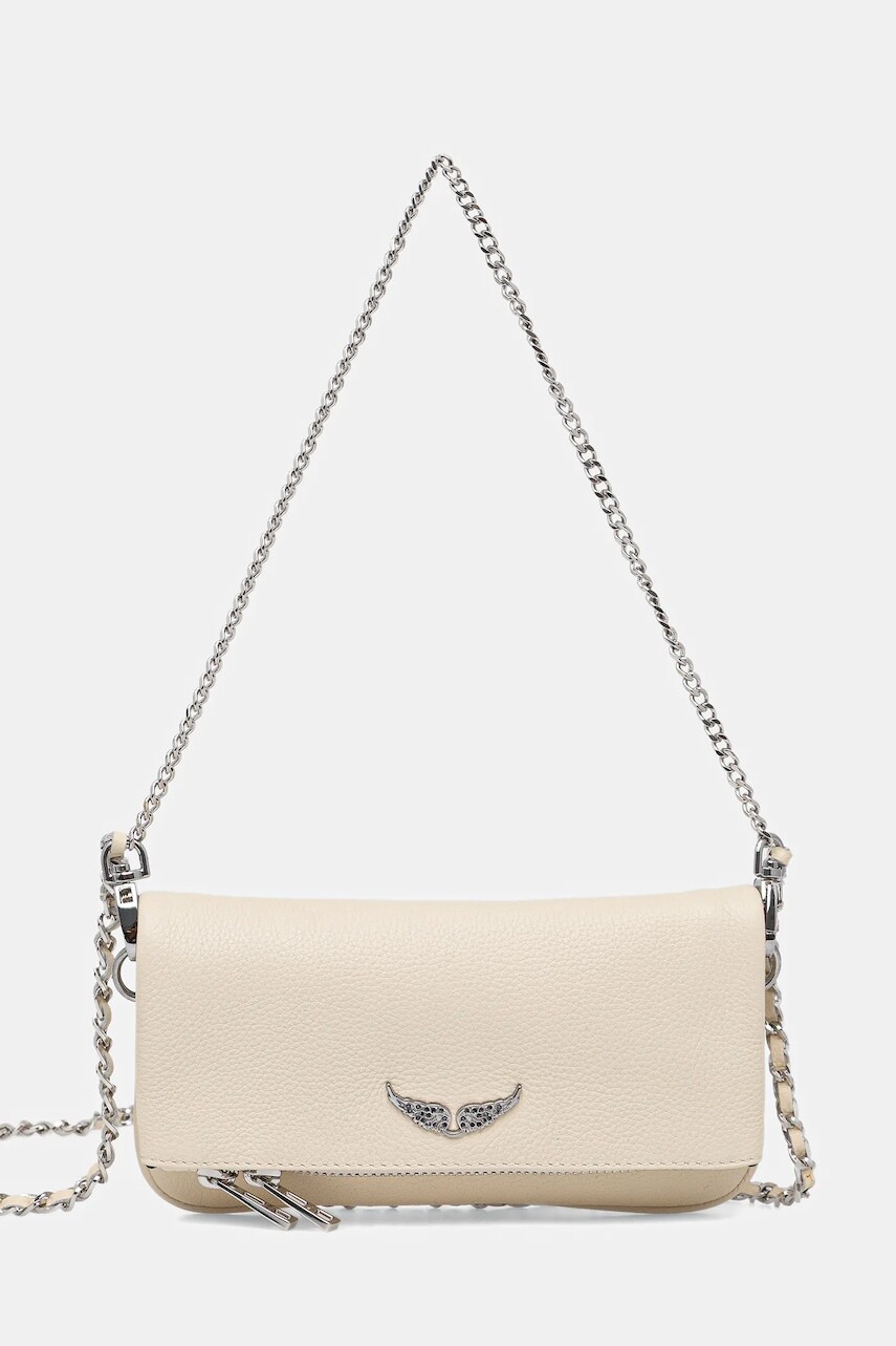 Zadig&Voltaire Kožená kabelka ZADIG&VOLTAIRE ROCK NANO GRAINED LEATHER