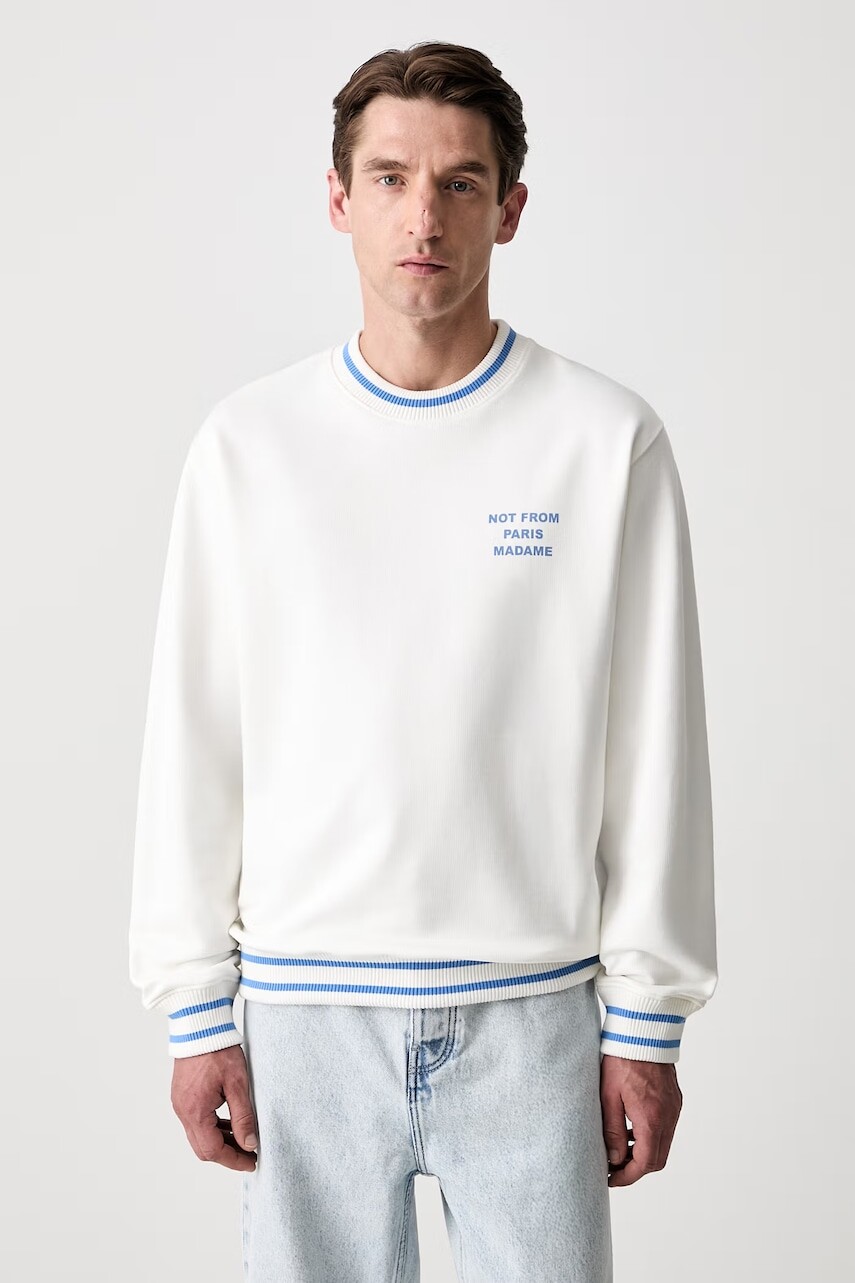 Drôle de Monsieur mikina pánska bavlnená Sport Slogan
