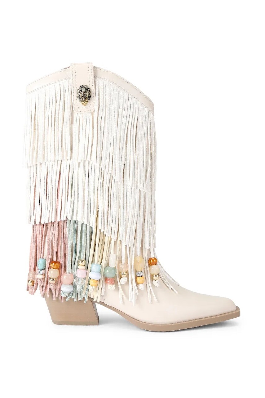 Kurt Geiger London kovbojské čižmy dámske semišové Fringe Cowboy Boot