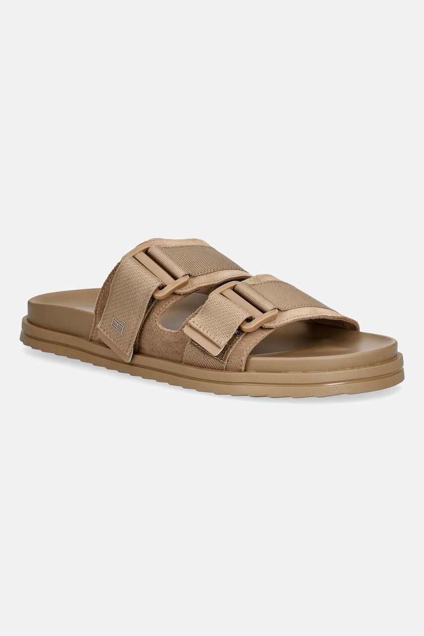 Tommy Hilfiger šľapky pánske HILFIGER MIX SUEDE BUCKLE SANDAL