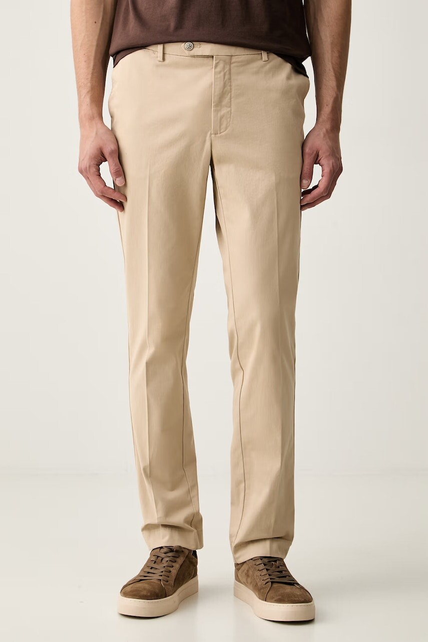 Hackett London nohavice chinos pánske bavlnené s elastanom